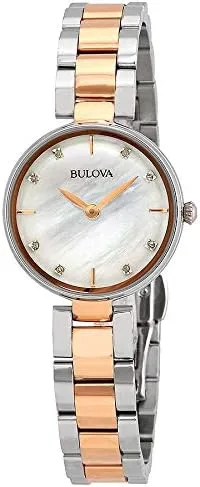 Miniatura 2 de Bulova 98P147 - Pulsera de reloj de dos tonos de acero inoxidable de dos tonos para mujer (0.472 in)