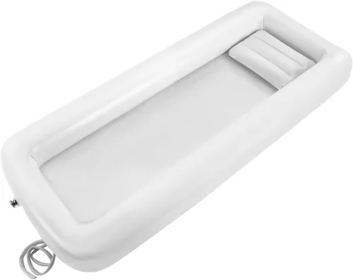 Bañera inflable médica, bañera de cama, bomba de aire eléctrica Bañera de PVC, ducha de cama para pacientes con tina reducida