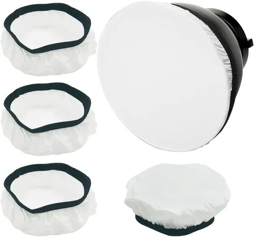 findTop Paquete de 4 calcetines difusores de luz, cubierta elástica universal para lámpara de anillo de luz y fotografía de flash (7 pulgadas/7.1