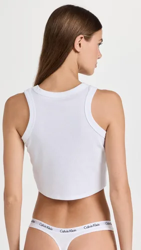 Miniatura 3 de Calvin Klein Tanga de algodón con logotipo de carrusel para mujer