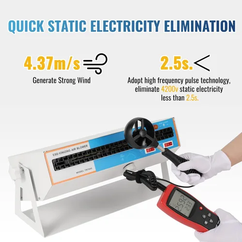 Miniatura 2 de Hanchen Soplador de aire ionizante ionizador antiestático Ventilador estático Ionizador de descarga estática electrostática Soporte de doble