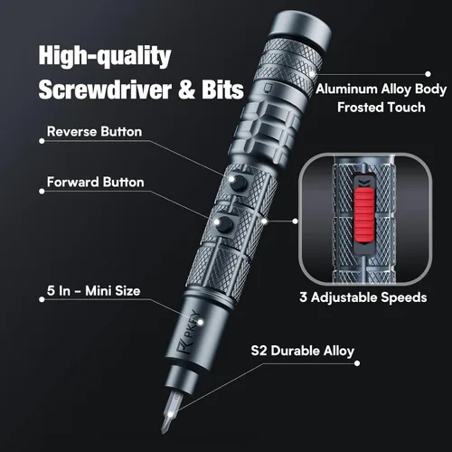 Miniatura 6 de PKEY Juego de mini destornilladores eléctricos, destornillador eléctrico de precisión, inalámbrico con 28 puntas magnéticas de precisión, par de 3