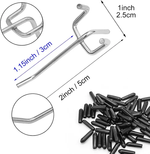 Miniatura 2 de Scartink Ganchos para tablero de clavijas, accesorios de 2 pulgadas, kit organizador de tablero de clavijas para organización de garaje