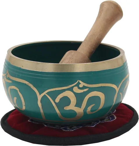 Miniatura 2 de DharmaObjects® Juego de regalo de caja de cojín de mazo azul tibetano para meditación OM (verde)