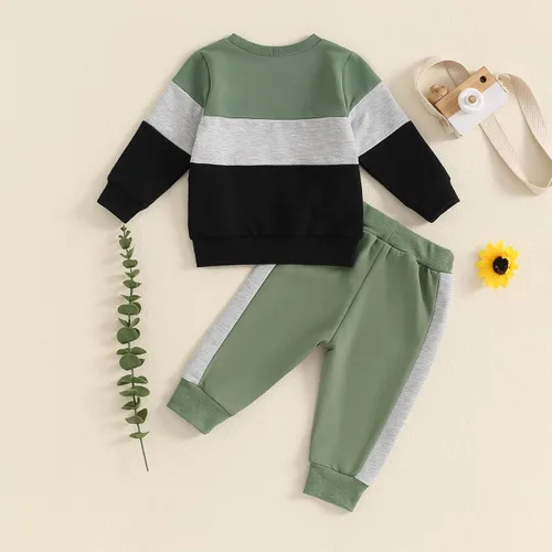 Miniatura 6 de Conjunto de sudadera de manga larga con cuello redondo y pantalones deportivos para bebés, ropa de invierno para bebé