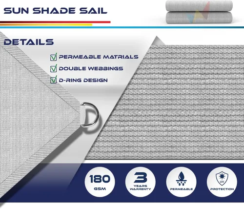 Miniatura 3 de Windscreen4less - Toldo rectangular de 16 x 20 pies para exteriores, bloquea los rayos ultravioleta, para patio trasero, porche, pérgola, terraza