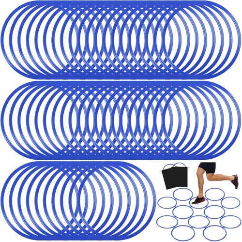 Shappy 50 anillos de agilidad con bolsas de almacenamiento, anillos de entrenamiento de agilidad de 15 pulgadas, anillos de ejercicio de plástico,