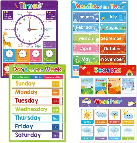 Miniatura 6 de Lachilly Primer Fun - Póster de aprendizaje - Perfecto para la educación de niños pequeños, actividades de aprendizaje de preescolar y jardín