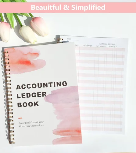 Miniatura 2 de Libro de contabilidad simplificado - Libro de registro de ingresos y gastos para pequeñas empresas - Registros de chequera para chequera personal