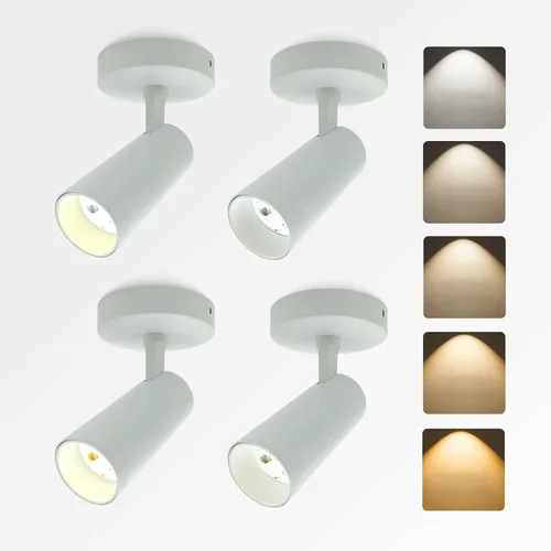 Miniatura 15 de Foco de techo LED 5CCT 2700K/3000K/3500K/4000K/6000K seleccionable regulable, foco de luz empotrada ajustable para interiores, 12 W, CRI 90+