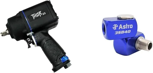 Astro Tools 1895 Onyx 1/2" Llave de Impacto Thor G2, Grande, Negro y 3SB40 Primer Pivote de Aire de 3 Vías de Alto Flujo del Mundo