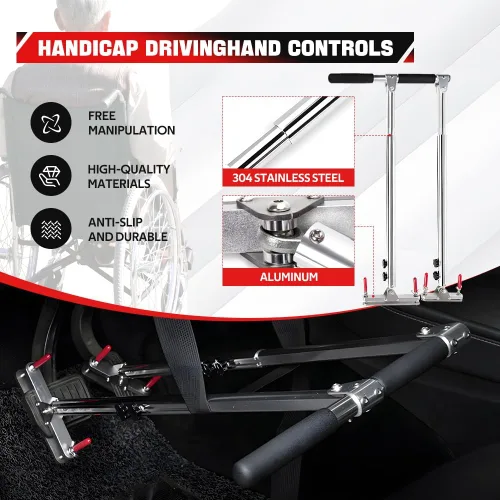 Miniatura 4 de Controles de mano portátiles para conductores discapacitados, pedales controlados a mano para conductores discapacitados, pedales controlados a mano