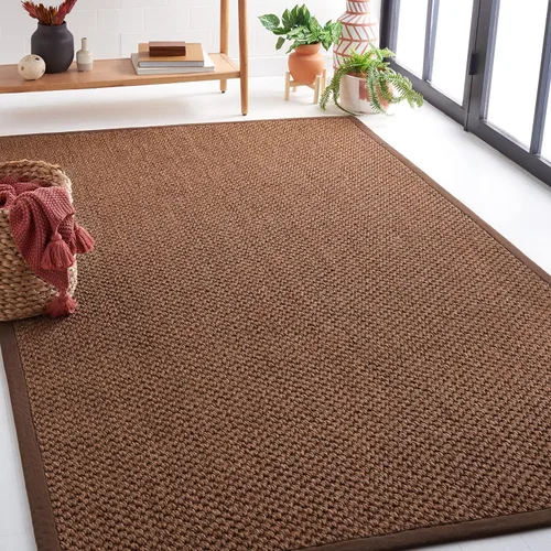 Miniatura 15 de SAFAVIEH Alfombra de área 2x3 - Colección de fibra natural - Chocolate, sisal, diseño tejido con borde (NF525D)