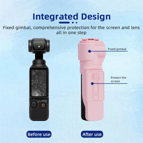 Miniatura 5 de Coyktonty Funda protectora de cardán para DJI Osmo Pocket 3 PC, con protector de pantalla de lente, diseño de tapa abatible, protección total (negro)