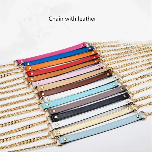 Miniatura 8 de ESUPPORT Correas de repuesto para bolso, cadena de metal de cuero para bolsos cruzados, bolso de hombro, cartera, bricolaje, 43.31 pulgadas de largo