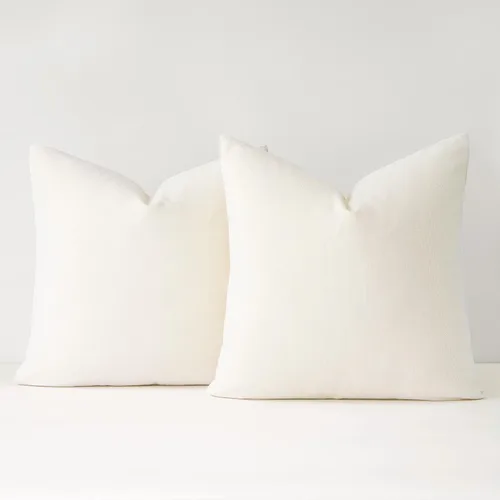 Miniatura 34 de Mixhug Juego de 2 fundas de almohada decorativas de lino para sofá y cama, cojín lumbar, color marrón claro, 12 x 20 pulgadas