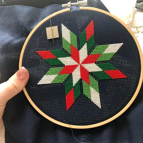 Miniatura 4 de Similane 6 piezas de tela de bordado Aida para punto de cruz, tela de punto de cruz, 14 unidades, color negro, fácil de usar, patrones de bordado