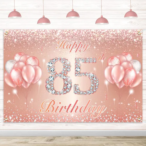 Miniatura 41 de Fondo de pancarta de feliz cumpleaños 10 – Suministros de decoración de fiesta de cumpleaños 10 para niñas o niños – Oro rosa 4 x 6 pies