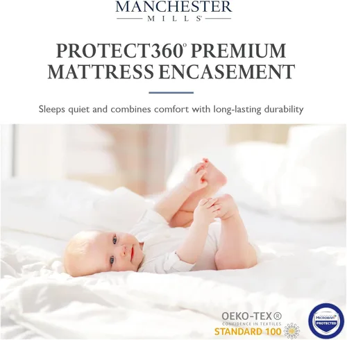 Miniatura 5 de Manchester Mills Protect360 - Funda y protector de colchón de alta calidad, tamaño King, protección del producto Microban, poliéster tejido