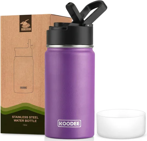 Miniatura 131 de koodee Insulated Water Bottle, 32 oz Stainless Steel Double Wall Vacuum Wide Mouth Sport Bottle with Leakproof Spout Lid (Navy)