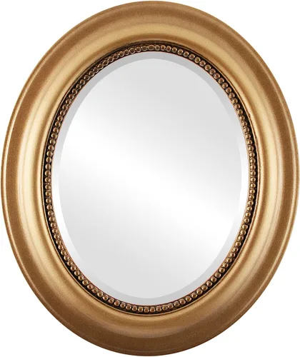 Miniatura 14 de OVALCREST Espejo de pared ovalado biselado para decoración del hogar, estilo patrimonial, espray plateado, dimensiones exteriores de 25 x 29 pulgadas