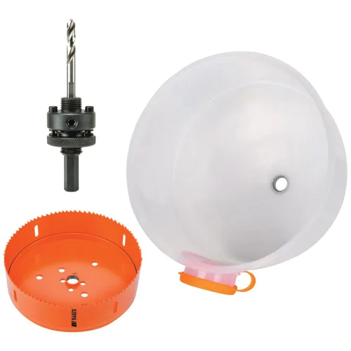 Miniatura 16 de Klein Tools 53710 Sierra de agujero, cortador de agujeros circulares ajustable con recogedor, puerto de vacío integrado, para paneles de yeso