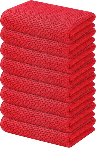 Miniatura 183 de Kitinjoy - Paños de cocina de 100 % algodón, tela de tejido gofrado, paño de limpieza ultrasuave, absorbente y de secado rápido. Gris Oscuro