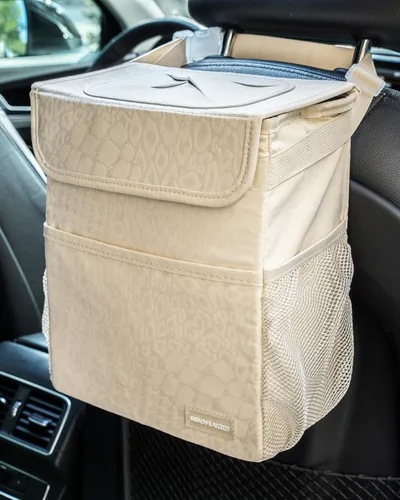 Miniatura 3 de SIBOFUEGO Bote de basura para automóvil, bonito accesorio multifuncional para el interior del automóvil para mujeres, organizador y almacenamiento