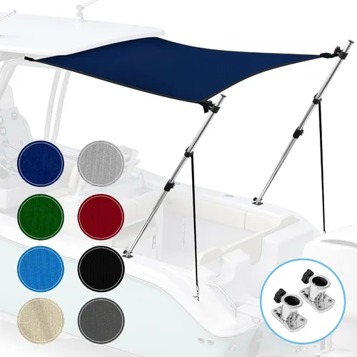Miniatura 13 de Extensión universal de sombra en T para barcos, toldo de barco, postes telescópicos ajustables, cubierta de barco marina 900D a prueba