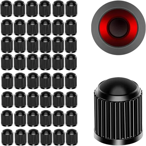 Miniatura 8 de Ziciner 25 tapas de vástago de válvula de neumático, tapa de válvula de neumático de plástico para autos con sello de goma O, cubiertas de vástago