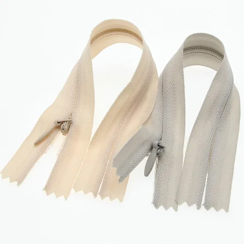 Miniatura 13 de Leekayer Cremallera invisible de 14 pulgadas para costura artesanal, bolsa de vestir 3# beige gris 14.0 in, cremallera oculta de nailon para Beige