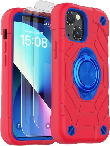 Miniatura 27 de KCJ Funda para iPhone SE 2022/2020, iPhone 8/7/6/6S, con [2×Protectores de Pantalla][Soporte de Anillo] Silicona Suave+PC Duro Protección Completa