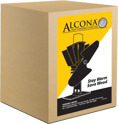 Miniatura 4 de Alcona Ventilador de estufa de leña alimentado por calor, 100 CFM, hoja de 7.9 pulgadas, negro