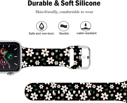Miniatura 3 de Correas de reloj de silicona suave compatibles con Apple Watch de 1.496 in 1.575 in 1.614 in 1.654 in 1.732 in 1.772 in 1.811 in 1.929 in Ultra 2