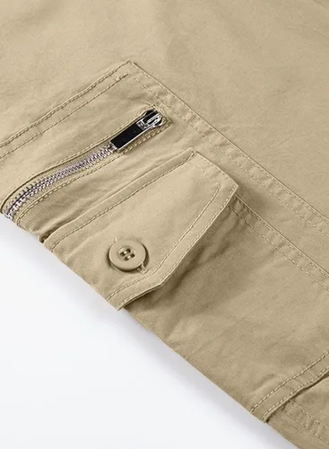 Miniatura 9 de JMIERR Pantalones cargo para hombre, casuales, de algodón, ajuste relajado, cintura elástica, ligeros, con múltiples bolsillos