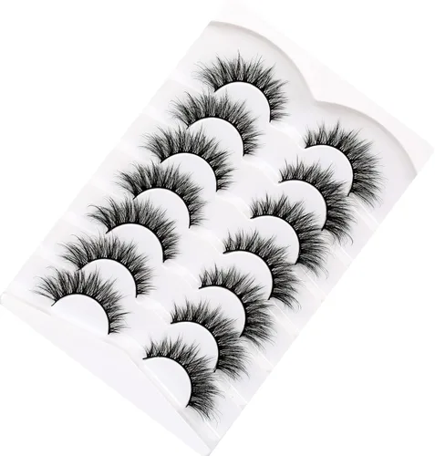 Miniatura 772 de Pooplunch - Pestañas postizas finas de visón sintético, estilo ojo de gato, naturales, cruzadas, tipo racimo, efecto 8D de volumen, tiras