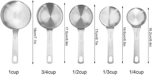 Miniatura 9 de Taza medidora con escala, cuchara medidora de acero inoxidable, cucharadita, accesorios de cocina, accesorio de cocina para medir ingredientes secos