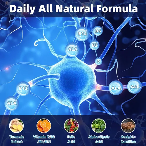 Miniatura 7 de Nerve Support Plus, suplemento nervioso alfa-lipoico, extracto de cúrcuma ácida, B12, vitaminas y mezcla de hierbas para fortalecer la salud