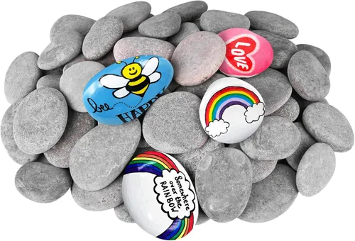 Miniatura 19 de Rocas de río para pintar 12 piezas, rocas grandes de 3.5 a 5 pulgadas, piedras lisas planas para pintar, rocas de manualidades para pintar