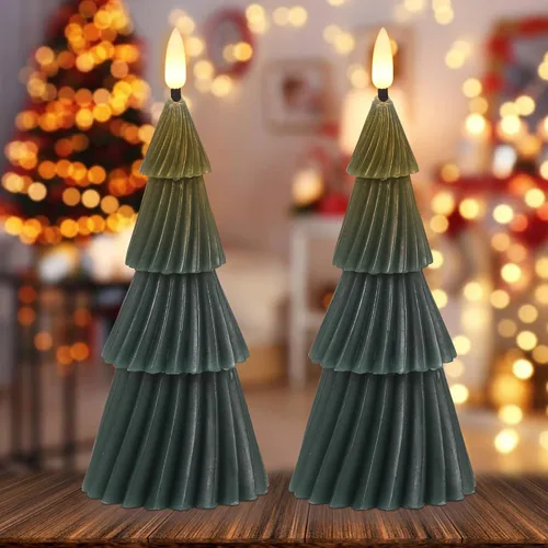 Miniatura 18 de Wondise - Velas sin llama con temporizador, con mecha parpadeante a batería, de cera real, en forma de piña, para decoración interior de vacaciones