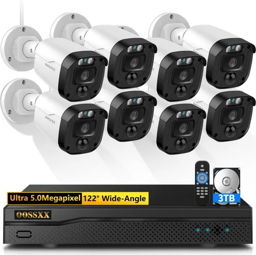 Miniatura 11 de OOSSXX Full HD 5MP Definición Sistema de Cámaras de Seguridad Cableado Hogar Exterior Cámaras de Videovigilancia Cámaras CCTV Sistema de Seguridad