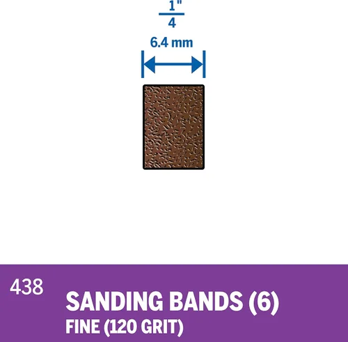 Miniatura 2 de Dremel 438 Bandas de lijado de grano 120, 14 pulgadas, paquete de 6
