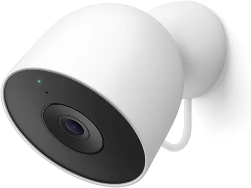 Google Nest Cam Outdoor (cableada, 2.ª generación) - Cámara de seguridad con video 2K y Géminis, visión nocturna, audio bidireccional - Funciona con