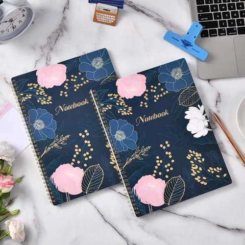 Miniatura 5 de Cuaderno rayado - Diario rayado, 8.5 x 10.5 pulgadas, cuaderno en espiral con 110 páginas (55 hojas), papel grueso, bolsillo trasero, perfecto