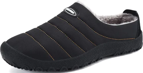 UBFEN - Pantuflas cálidas de invierno para hombre y mujer con forro de felpa mullida, zapatos de casa con suela de goma antideslizante para