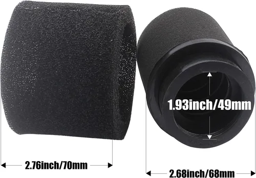 Miniatura 3 de 2 unidades universales de 1.890 in 1.929 in 1.969 in negro doble espuma filtro de rendimiento para 50cc - 90cc 110cc 125cc ATV Quad Scooter Go Kart
