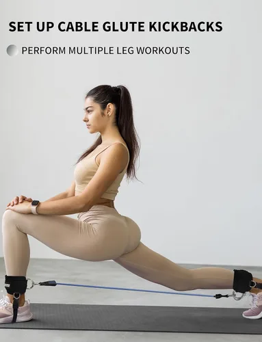 Miniatura 5 de POWER GUIDANCE Correa de tobillo para máquina de cable, correa de tobillo profesional para entrenamientos de glúteos, extensiones de piernas, correa