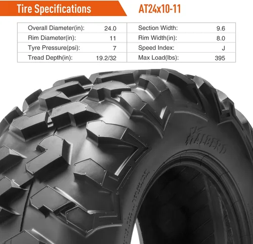 Miniatura 6 de HALBERD Neumáticos para ATV, 24x8-12 y 24x10-11 6PR 24x8x12 24x10x11 Todo Terreno ATV UTV Neumáticos todoterreno para Honda Fourtrax Rancher TRX400