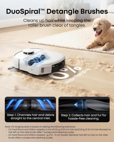 Miniatura 4 de eufy C28 - Combo de aspiradora y trapeador robot blanco 2026, succión de 15,000 Pa, mopa con rodillo autolimpiante HydroJet, mejorado desde X10 Pro