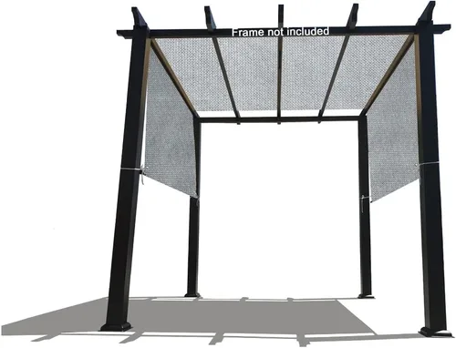 Toldo de repuesto universal para pérgola con tela de polietileno de alta densidad transpirable y bolsillos para barra para pérgola de 10 x 10 pies,